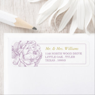 Het  Collectie van de Florale bruiloft van Peony Etiket