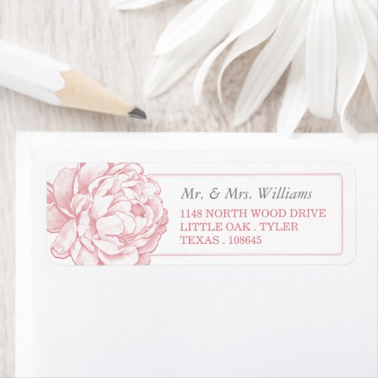 Het  Collectie van de Florale bruiloft van Peony Etiket (Insitu)