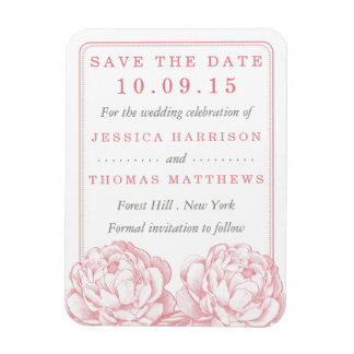 Het  Collectie van de Florale bruiloft van Peony Magneet