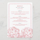 Het  Collectie van de Florale bruiloft van Peony Menu (Voorkant)