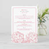 Het  Collectie van de Florale bruiloft van Peony Menu (Staand voorkant)