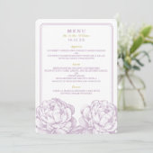 Het  Collectie van de Florale bruiloft van Peony Menu (Staand voorkant)