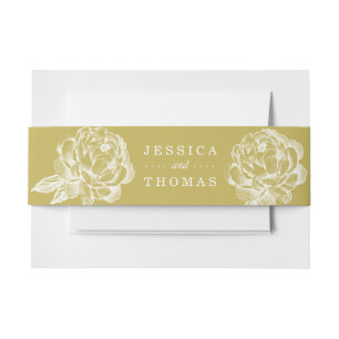 Het  Collectie van de Florale bruiloft van Peony Uitnodigingen Wikkel