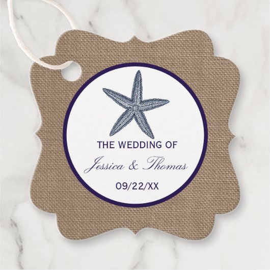 Het Collectie van de marineslankerende strandbruil Bedankjes Labels (Voorkant)