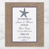 Het Collectie van de marineslankerende strandbruil Wijn Etiket (Enkel label)