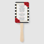 Het Collectie van de moderne Luxe bruiloft - Rode  Handwaaier (Achterkant)