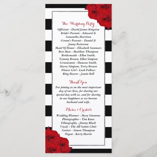 Het Collectie van de moderne Luxe bruiloft - Rode  Programma (Achterkant)