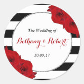 Het Collectie van de moderne Luxe bruiloft - Rode Ronde Sticker (Voorkant)