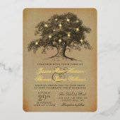 Het  Collectie van de Oak-boom Folie Uitnodiging (Voorkant)