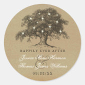 Het Collectie van de Oak-boom Ronde Sticker (Voorkant)