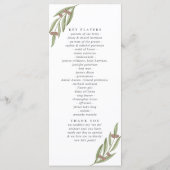 Het Collectie van de Olive Branch Wedding Programma (Achterkant)