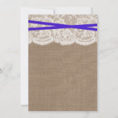 Het Collectie van de Rustic Blue Bow Wedding Kaart (Achterkant)