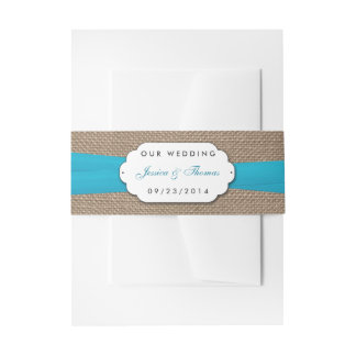 Het Collectie van de Rustic Blue Bow Wedding Uitnodigingen Wikkel
