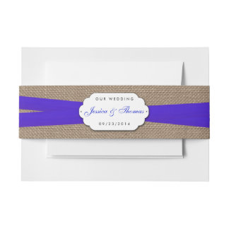 Het Collectie van de Rustic Blue Bow Wedding Uitnodigingen Wikkel