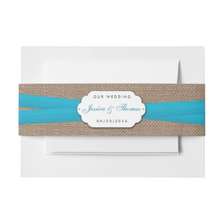 Het Collectie van de Rustic Blue Bow Wedding Uitnodigingen Wikkel