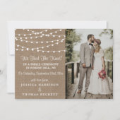 Het Collectie van de Rustic Burlap Lights Wedding Aankondiging (Voorkant)