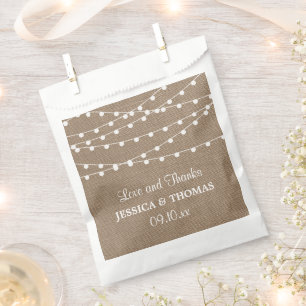 Het Collectie van de Rustic Burlap Lights Wedding Bedankzakje
