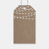 Het Collectie van de Rustic Burlap Lights Wedding Cadeaulabel (Achterkant)