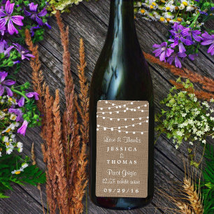 Het Collectie van de Rustic Burlap Lights Wedding Etiket