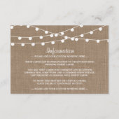 Het Collectie van de Rustic Burlap Lights Wedding Informatiekaartje (Voorkant)