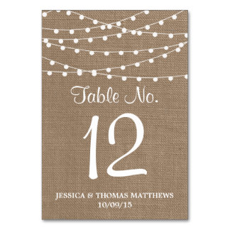 Het Collectie van de Rustic Burlap Lights Wedding Kaart