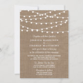 Het Collectie van de Rustic Burlap Lights Wedding Kaart (Voorkant)