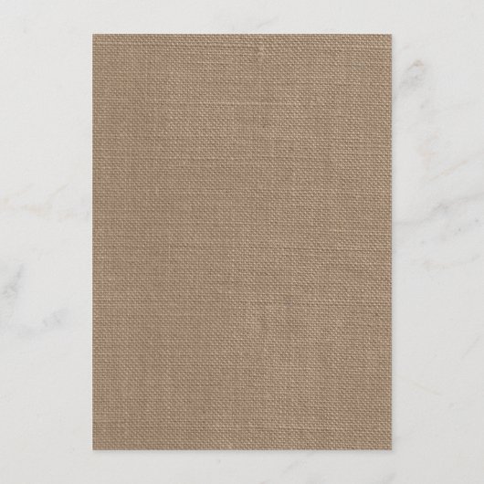 Het Collectie van de Rustic Burlap Lights Wedding Menu (Achterkant)