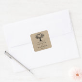 Het Collectie van de Rustic Heart BWedding Vierkante Sticker (Envelop)