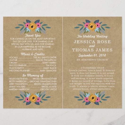 Het Collectie van de Rustic Kraft Floral Wreath We (Voorkant)