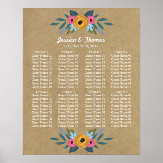 Het Collectie van de Rustic Kraft Floral Wreath We Poster