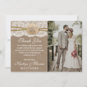 Het Collectie van de Rustic Sand Dollar Beach Wedd Bedankkaart (Voorkant)
