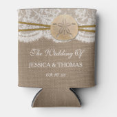Het Collectie van de Rustic Sand Dollar Beach Wedd Blikjeskoeler (Voorkant)