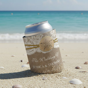 Het Collectie van de Rustic Sand Dollar Beach Wedd Blikjeskoeler
