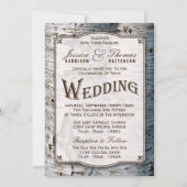 Het Collectie van de Rustic Silver Birch Tree Wedd Kaart (Voorkant)