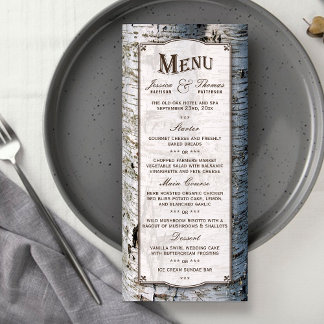 Het Collectie van de Rustic Silver Birch Tree Wedd Menu