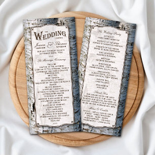 Het Collectie van de Rustic Silver Birch Tree Wedd Programma