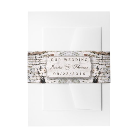 Het Collectie van de Rustic Silver Birch Tree Wedd Uitnodigingen Wikkel (Voorkant Voorbeeld)