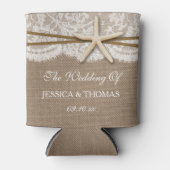 Het Collectie van de Rustic Starfish Beach Wedding Blikjeskoeler (Voorkant)