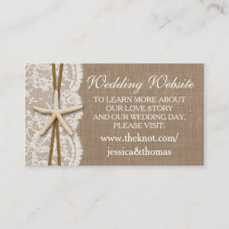 Het Collectie van de Rustic Starfish Beach Wedding Informatiekaartje