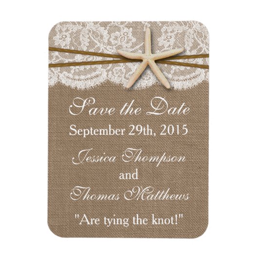 Het Collectie van de Rustic Starfish Beach Wedding Magneet (Verticaal)