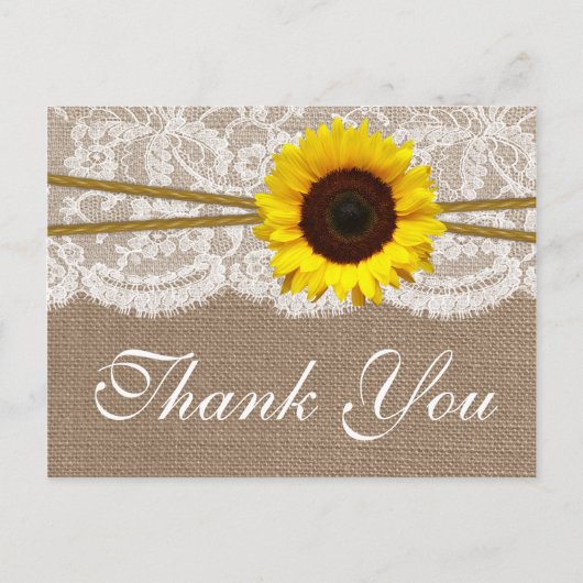 Het Collectie van de Rustic Sunflower Wedding Briefkaart (Voorkant)