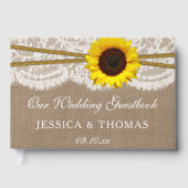 Het Collectie van de Rustic Sunflower Wedding Gastenboek (Voorkant)