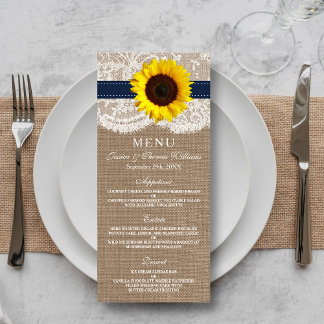 Het Collectie van de Rustic Sunflower Wedding - ma Menu