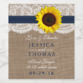 Het Collectie van de Rustic Sunflower Wedding - ma Wijn Etiket (Enkel label)