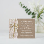 Het Collectie van de Rustic Twine Bow Wedding Aankondigingskaart (Staand voorkant)