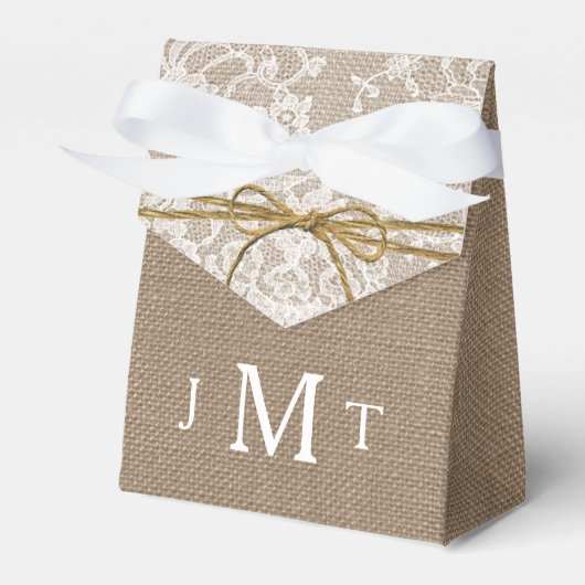 Het Collectie van de Rustic Twine Bow Wedding Bedankdoosjes (Voorkant Zijde)