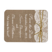 Het Collectie van de Rustic Twine Bow Wedding Magneet (Horizontaal)