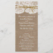 Het Collectie van de Rustic Twine Bow Wedding - Pr Programma (Voorkant)