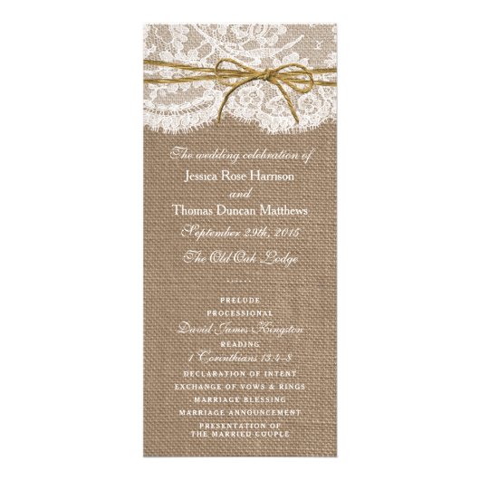 Het Collectie van de Rustic Twine Bow Wedding - Pr Reclamekaart (Voorkant)
