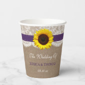 Het Collectie van de Rustige Zonnebloem - Paars Papieren Bekers (Achterkant)